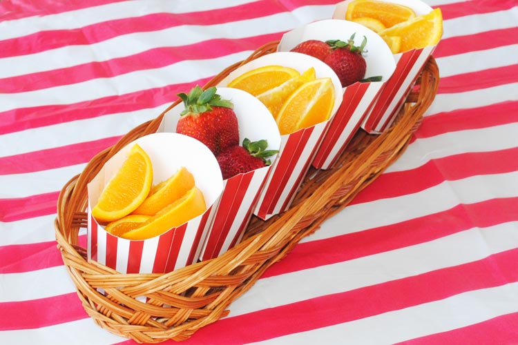 healthy carnival food on a table