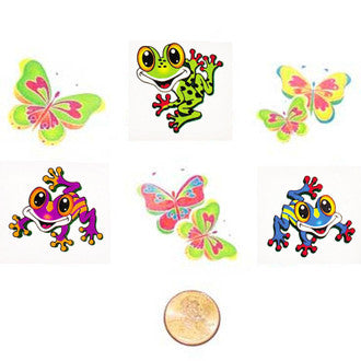 butterfly and frog tattoos