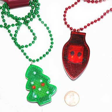 Flashing Holiday Necklaces - Batteries Included