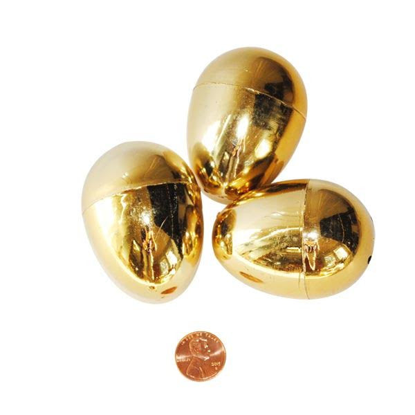 Metallic Golden Plastic Easter Eggs