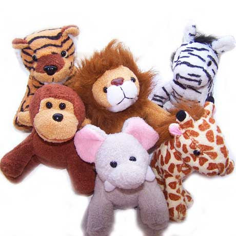 small stuffed safari animals bulk carnival prize