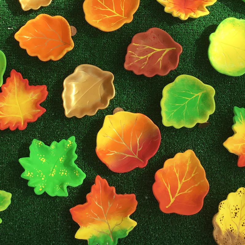 assorted ceramic fall leaves painted