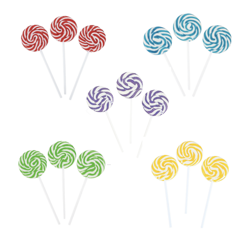 assorted color swirl lollipops