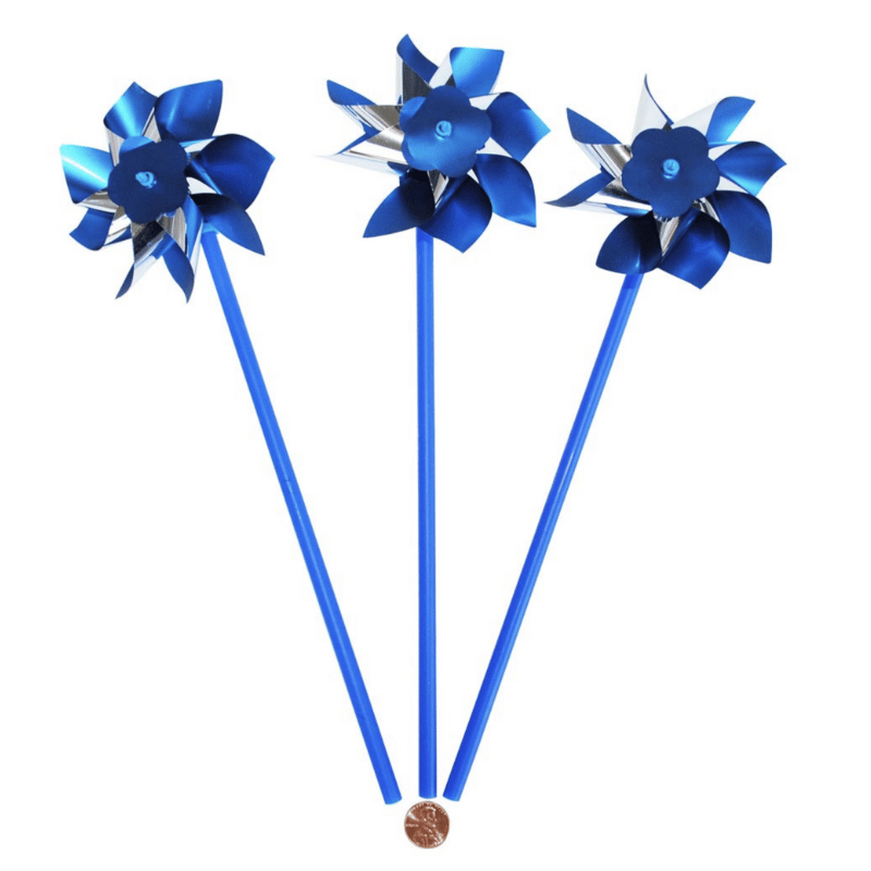 blue metallic pinwheels bulk