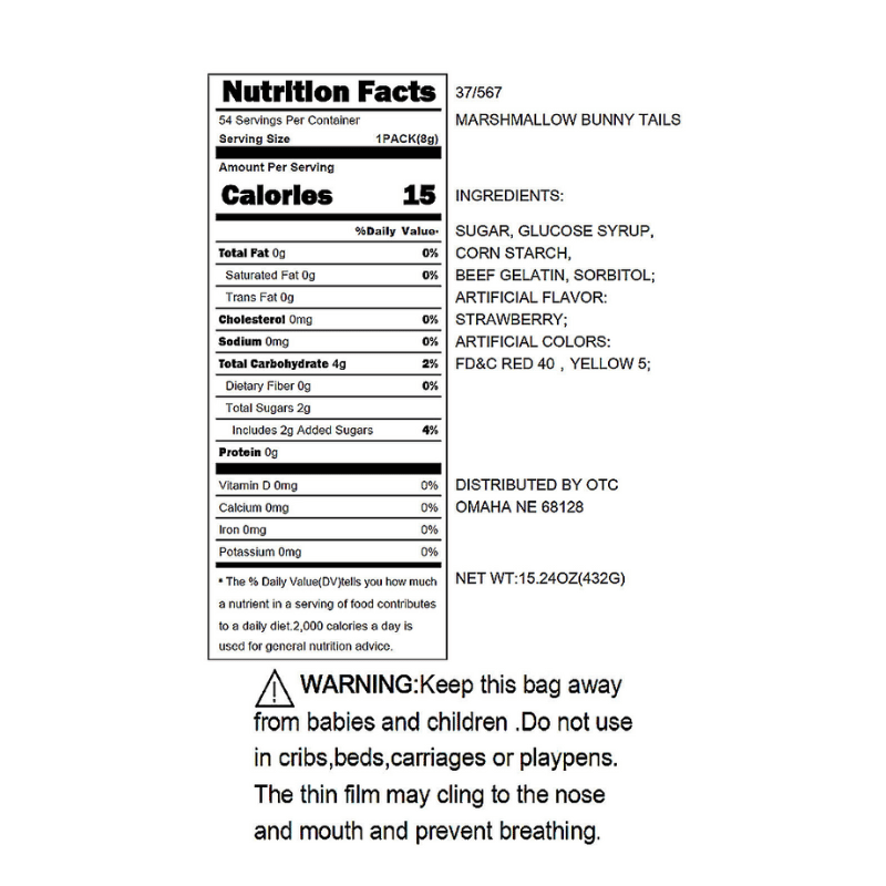 bunny candy ingredients update