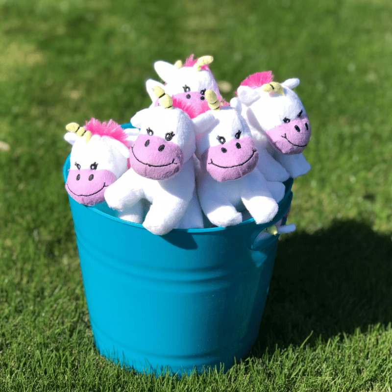 carnival prize bucket with plush toys