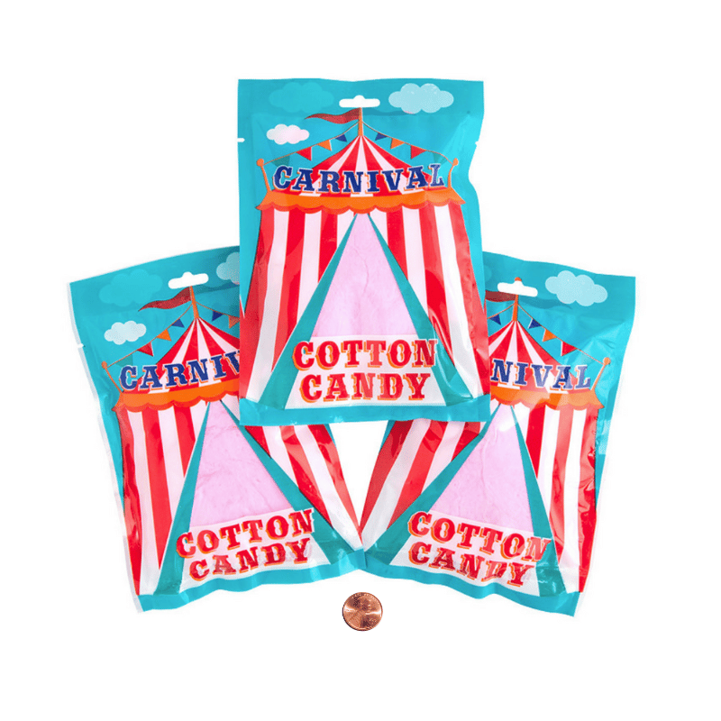 carnival themed cotton candy packages