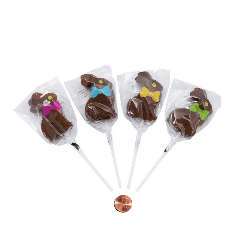 chocolate bunny shaped suckers