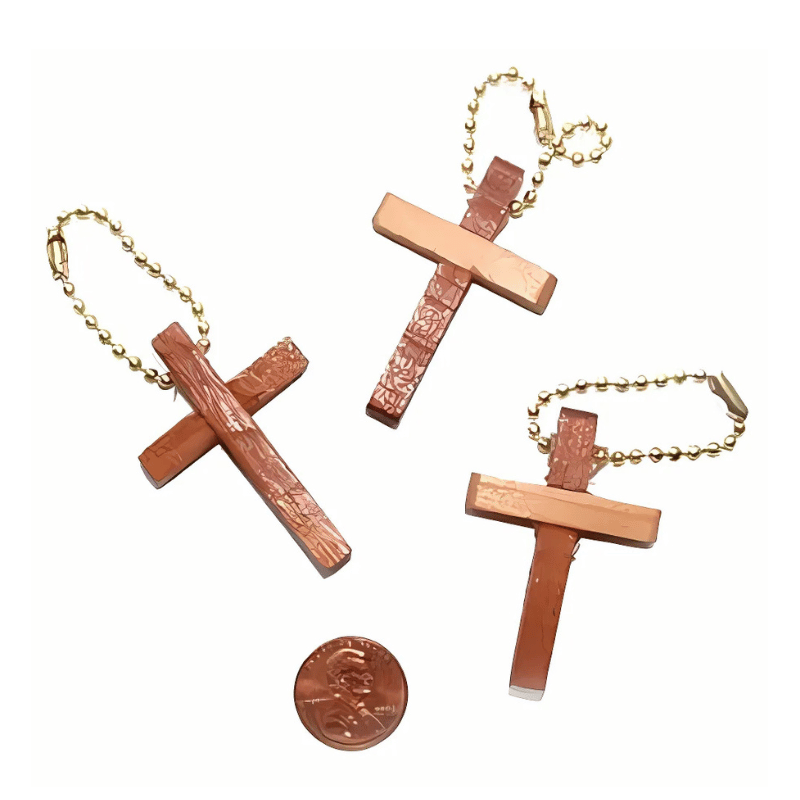 cross keychains wood