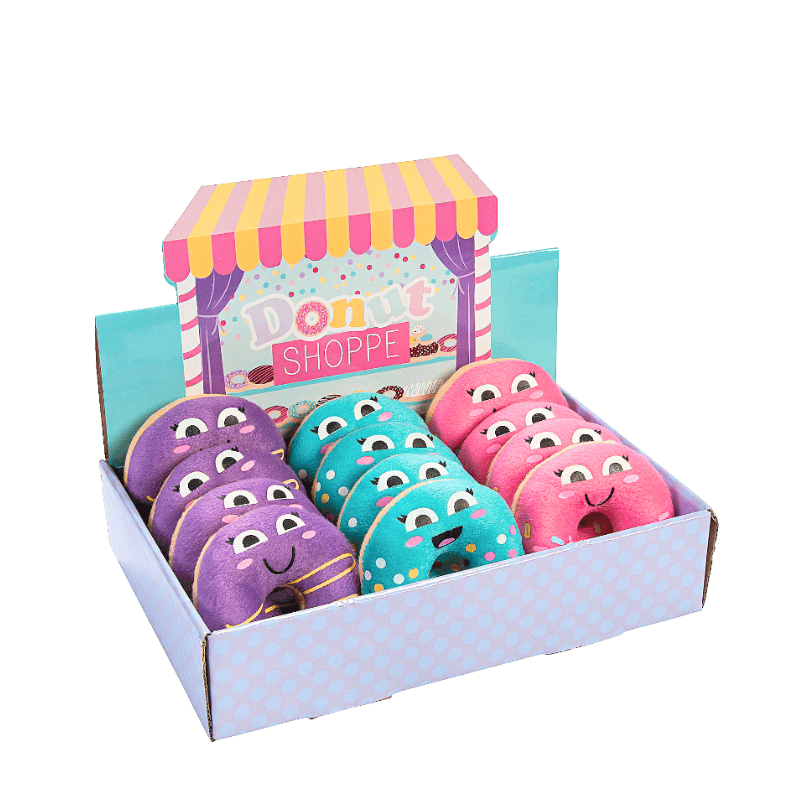 donut party box with plush donuts