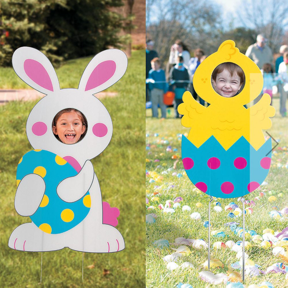 Plastic Easter Photo Props Yard Signs