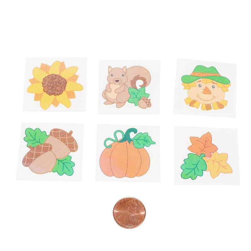 Fall Themed Kids Temporary Tattoos