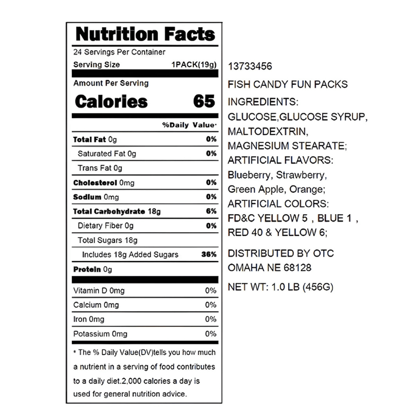 fish shaped candy packets ingredients