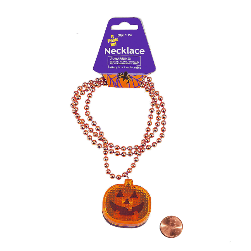 flashing pumpkin necklace