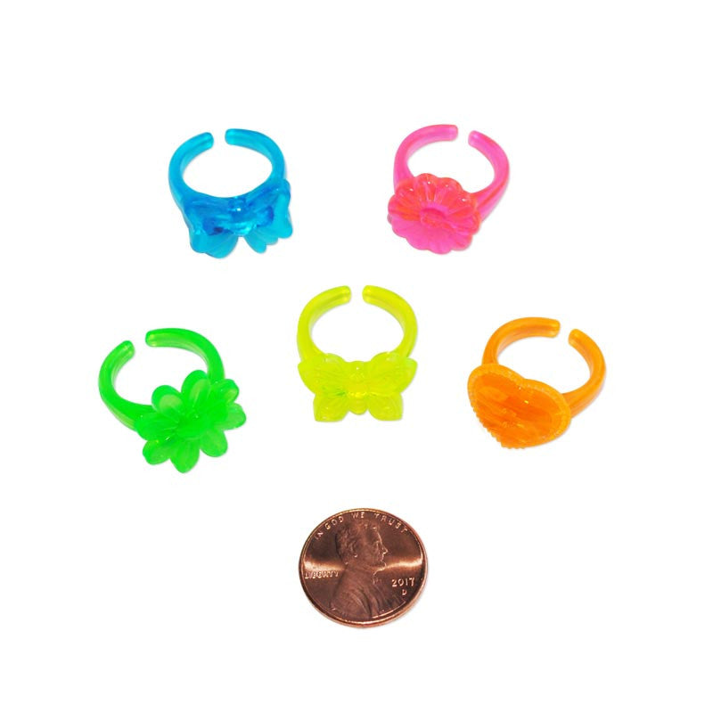 Bright Plastic Ring Assortment 