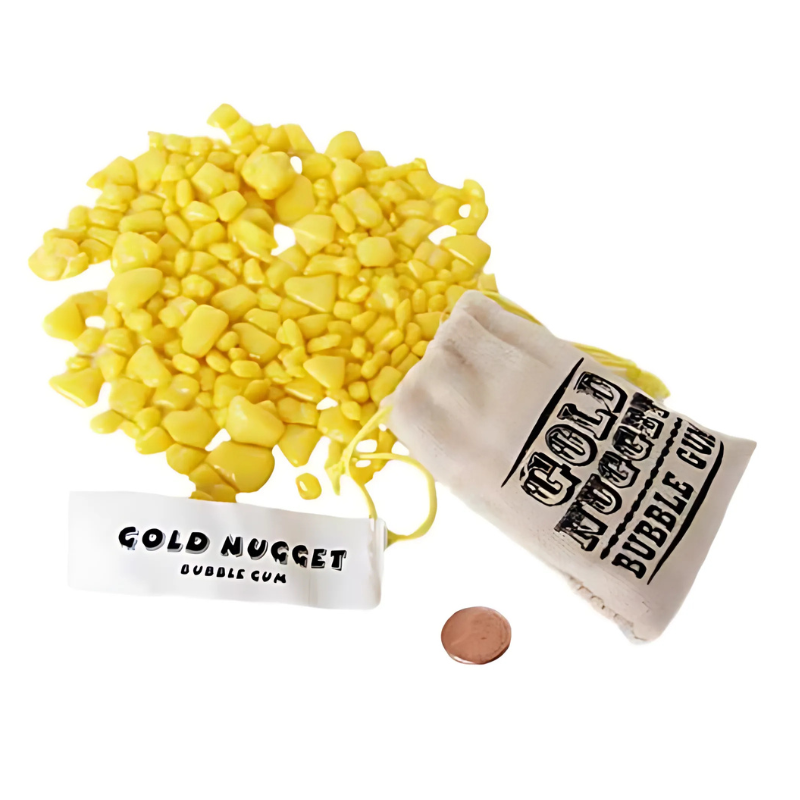 gold rush bubble gum in sacks