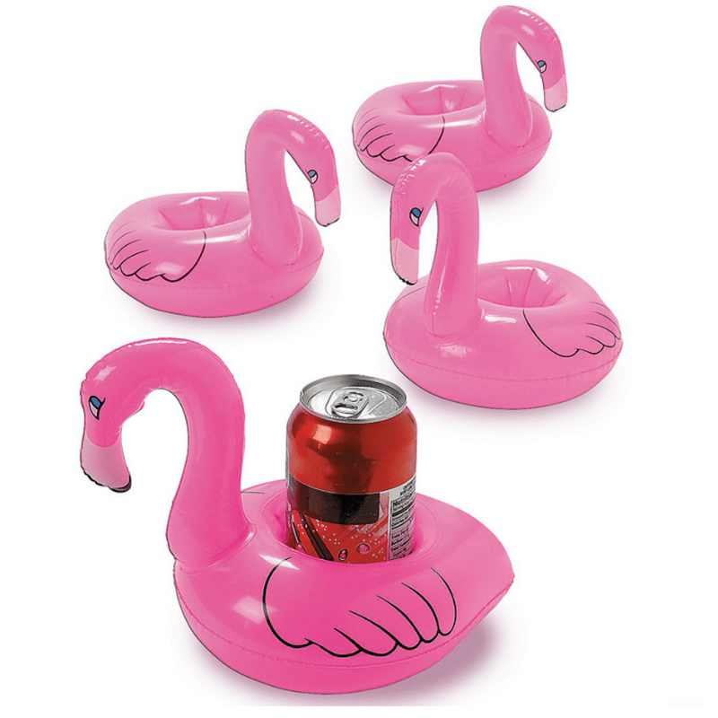 flamingo drink coasters floating