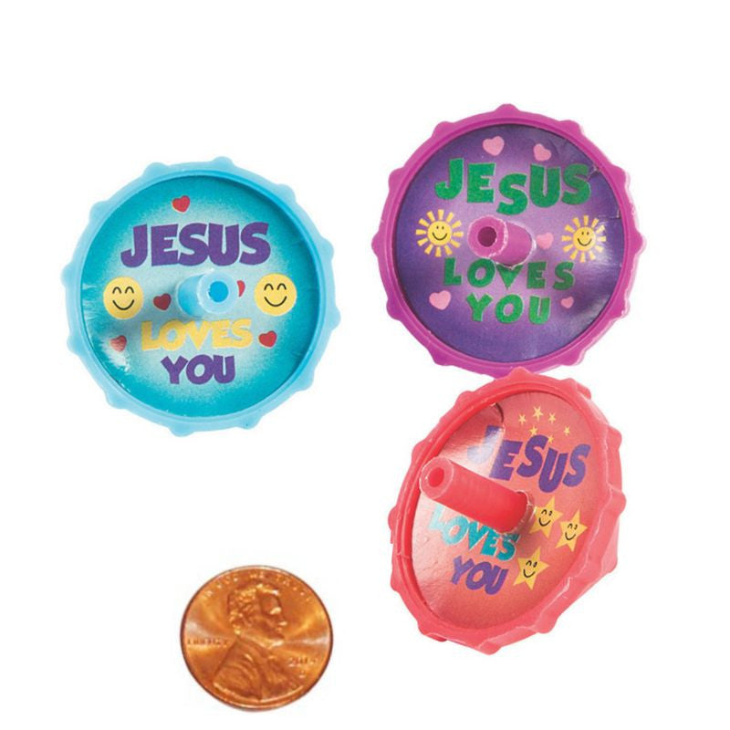 Jesus Loves You Mini Spin Tops