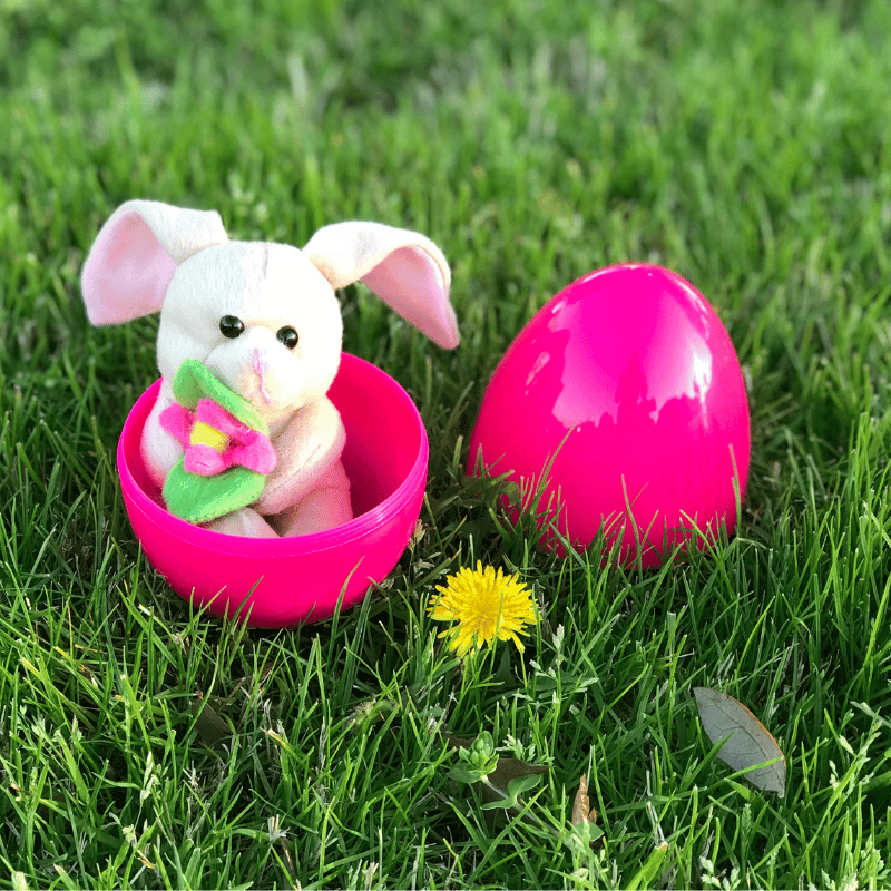 large easter eggs with stuffed bunny