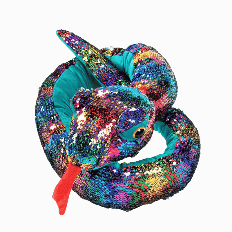 large plush sequin snake