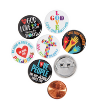 Thumbnail for love god love people mini buttons