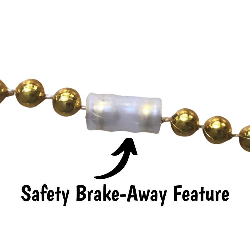 metallic necklace break away feature