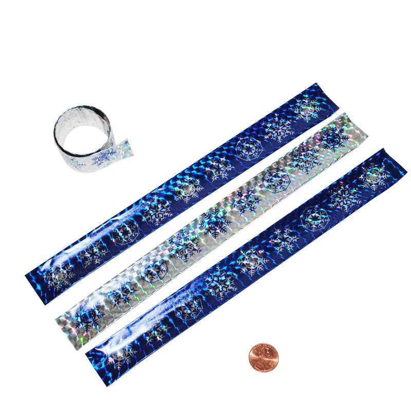 Metallic Snowflake Slap Bracelets 