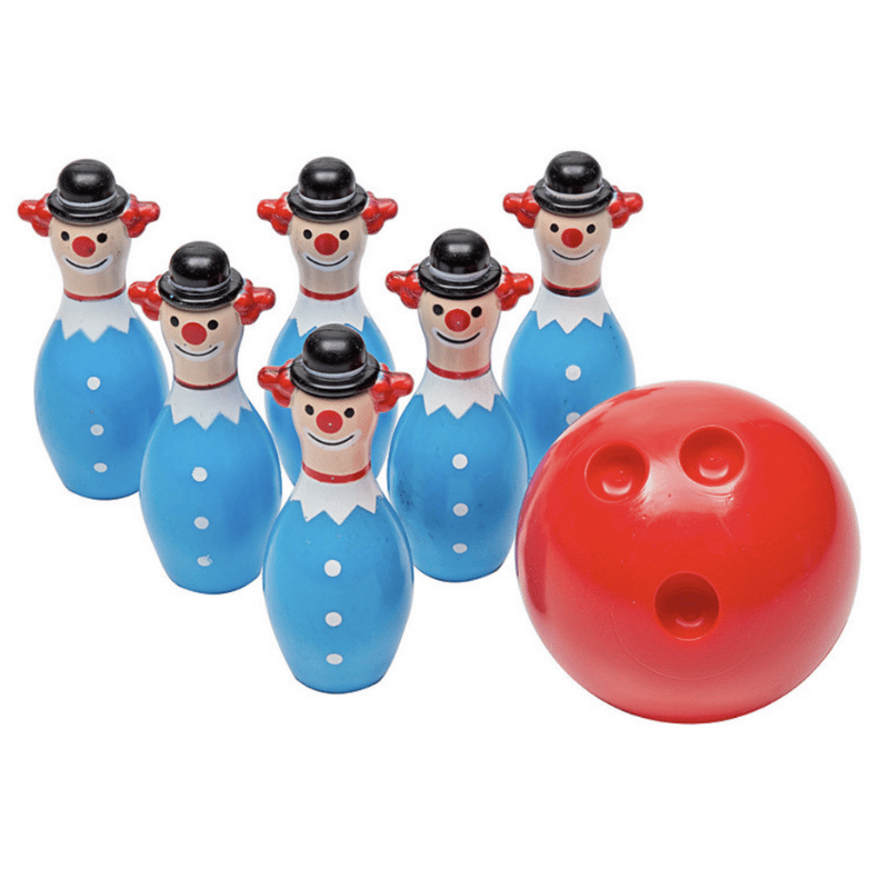 mini clown bowling game set