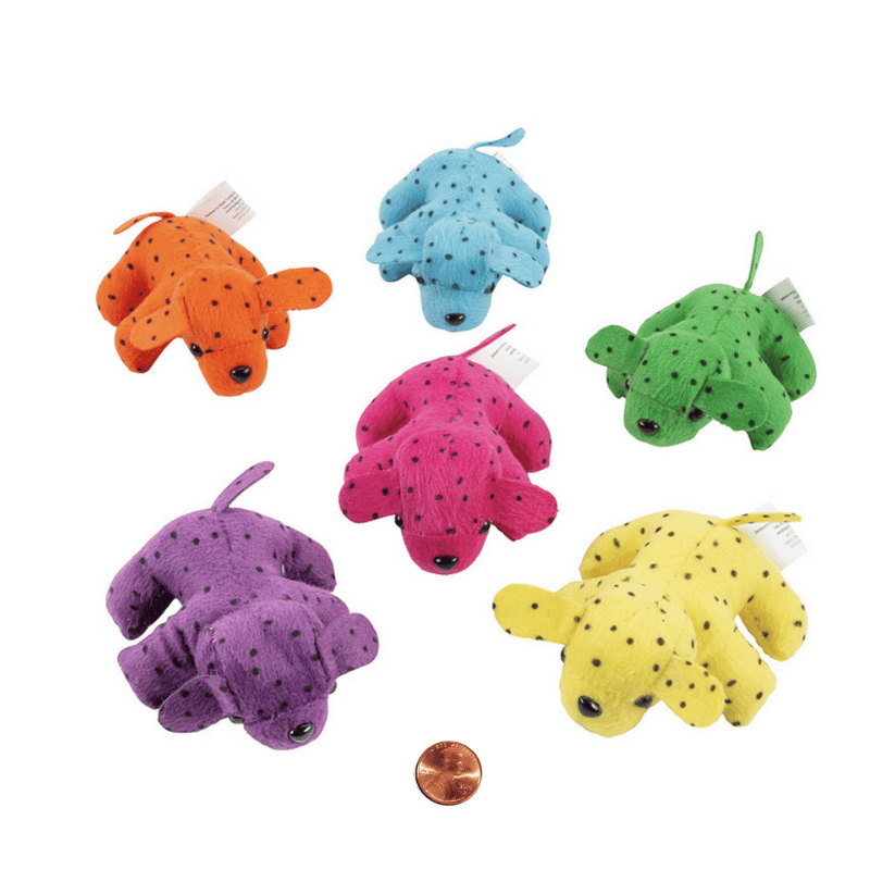 mini neon stuffed puppies