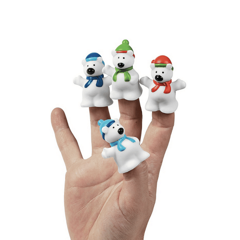 mini polar bear finger puppets