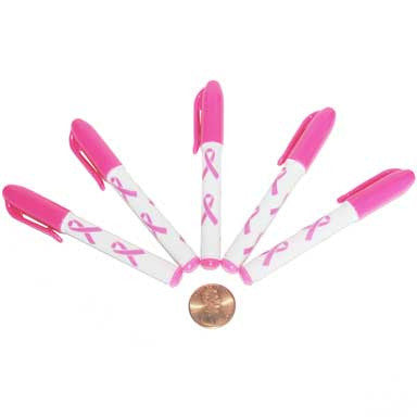 mini pink ribbon pens