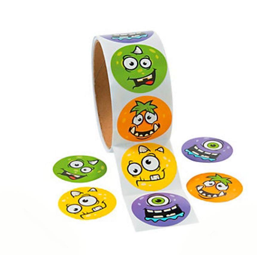 Monster Face Sticker Roll