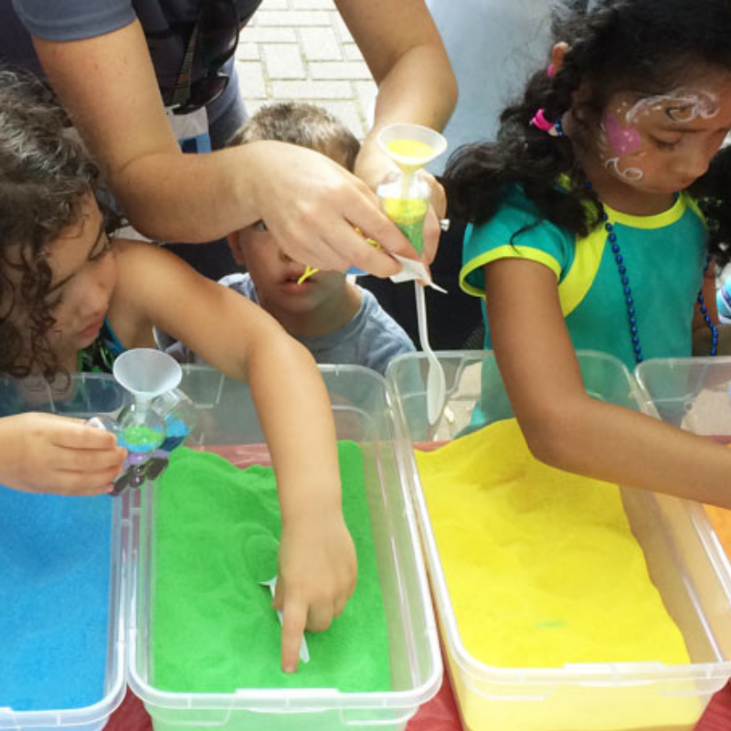 neon craft sand art booth