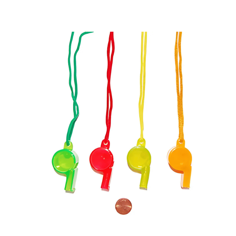 neon whistle necklaces