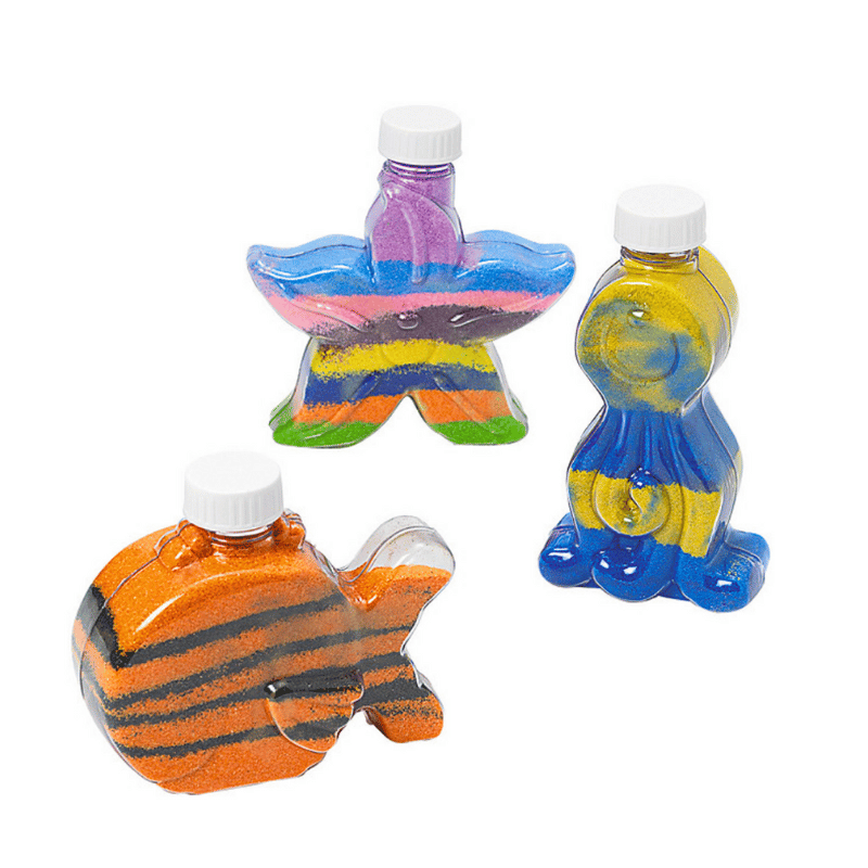 ocean themed sand art bottles