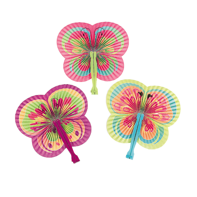 pastel butterfly fans