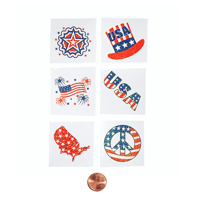 patriotic glitter tattoos