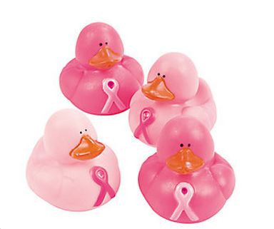 pink ribbon rubber ducks