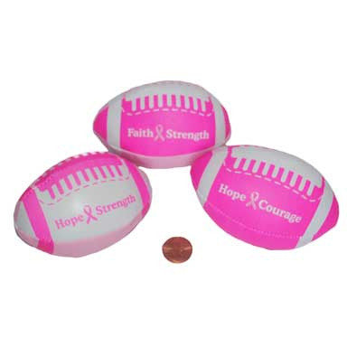 pink ribbon mini footballs