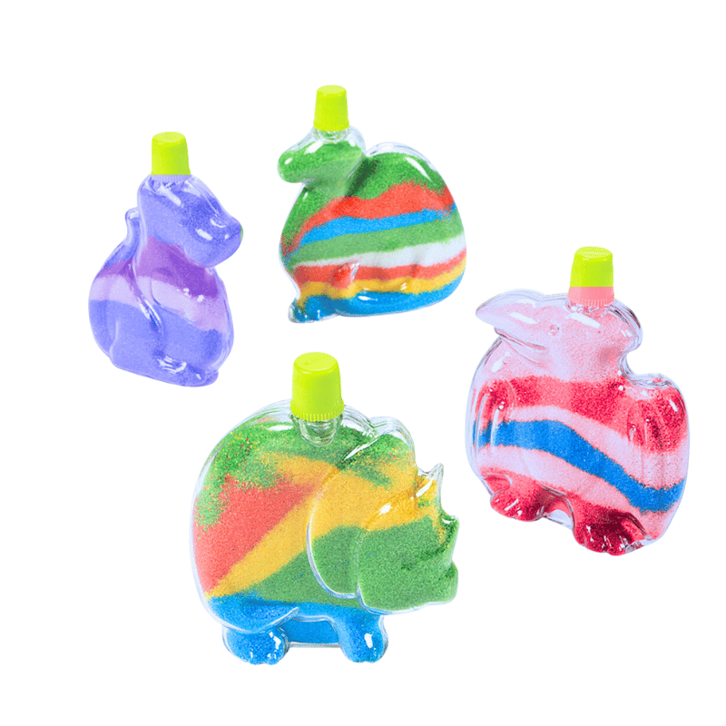 plastic dinosaur sand art bottles