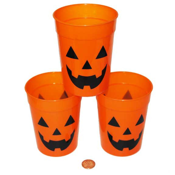 Plastic Pumpkin drinking Cups