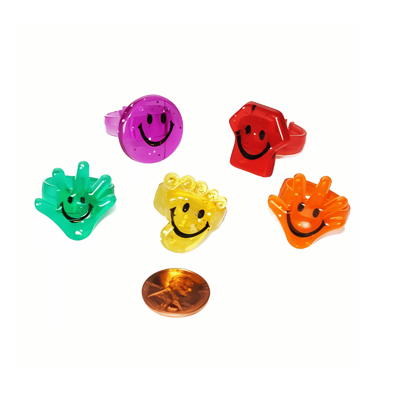 plastic smile face rings