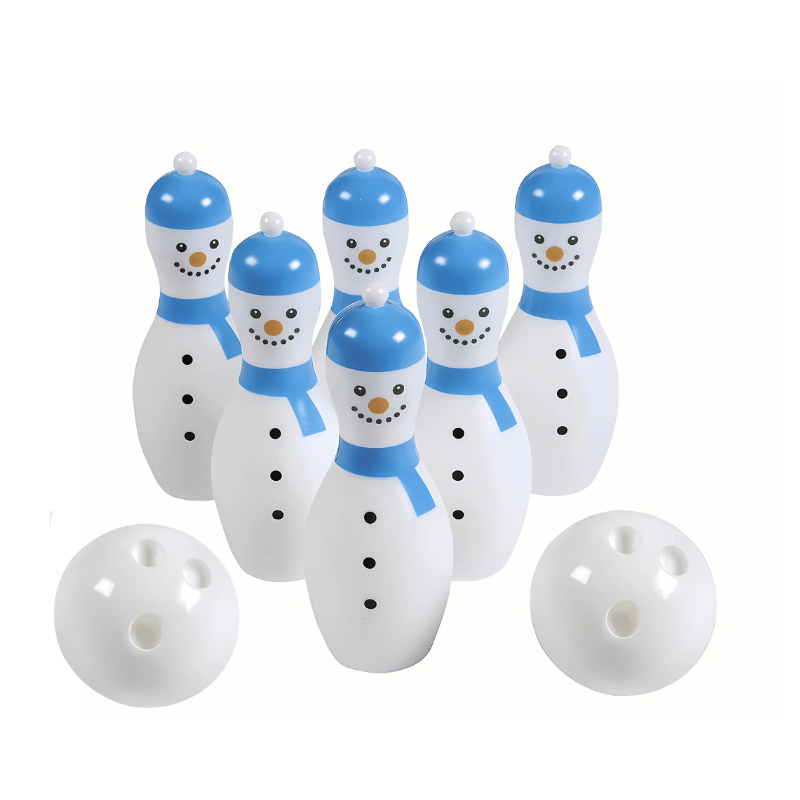 plastic snowman bowling set