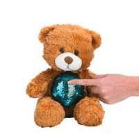 Thumbnail for plush bear with flipping sequins