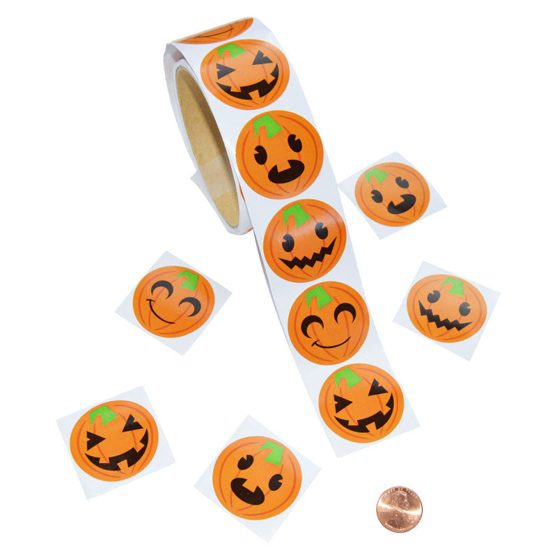 Pumpkin Face Sticker Roll