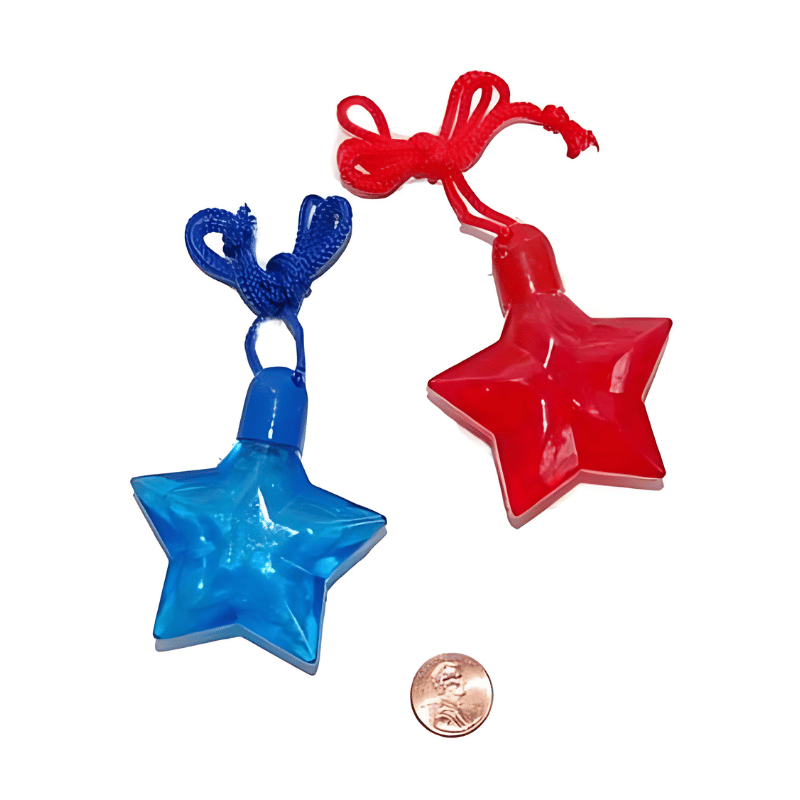 red blue star necklaces