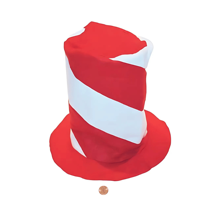 red white felt tall hat