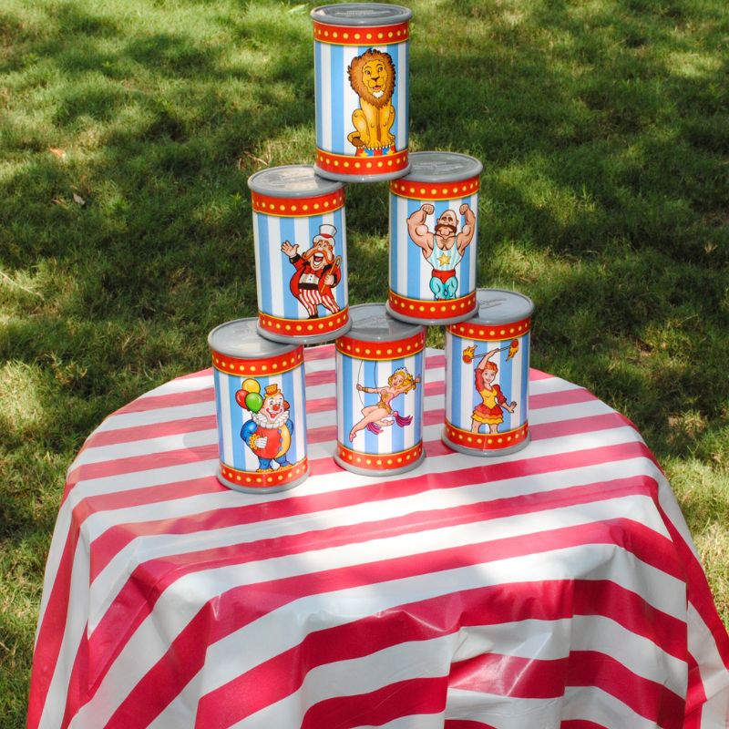 red white table cloth carnival game