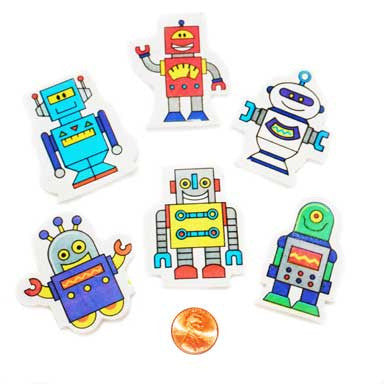 robot shaped erasers small toy