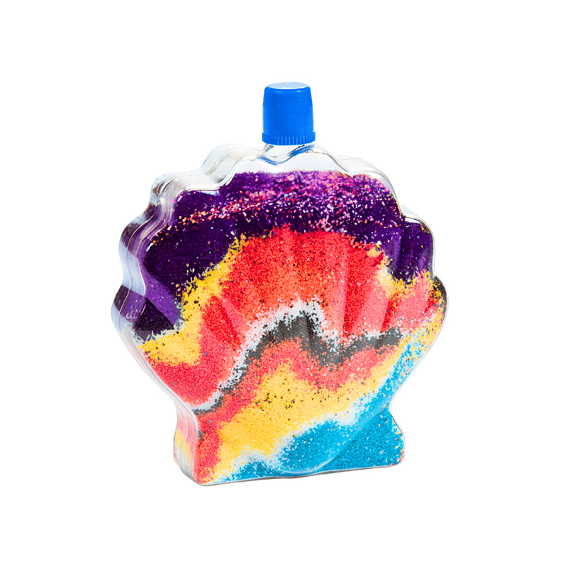 shell sand art bottle